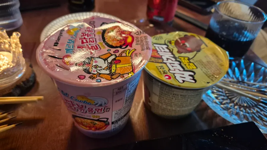 Mini cup noodles chosen at the end of the course