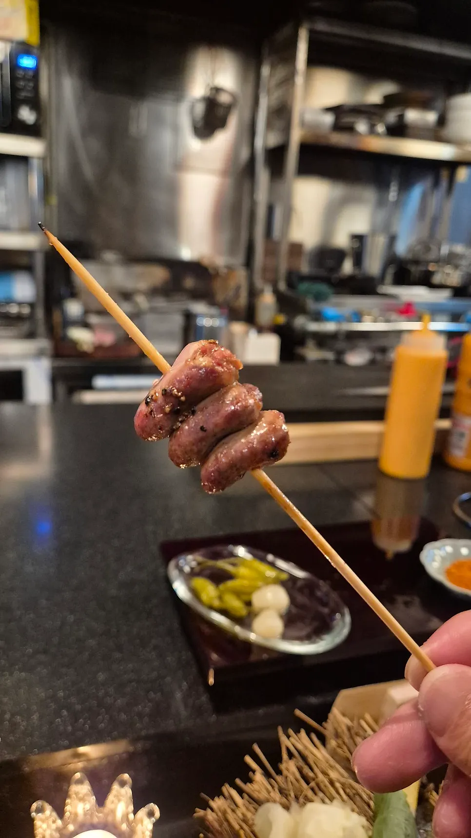 소금간을 한 닭 염통 꼬치