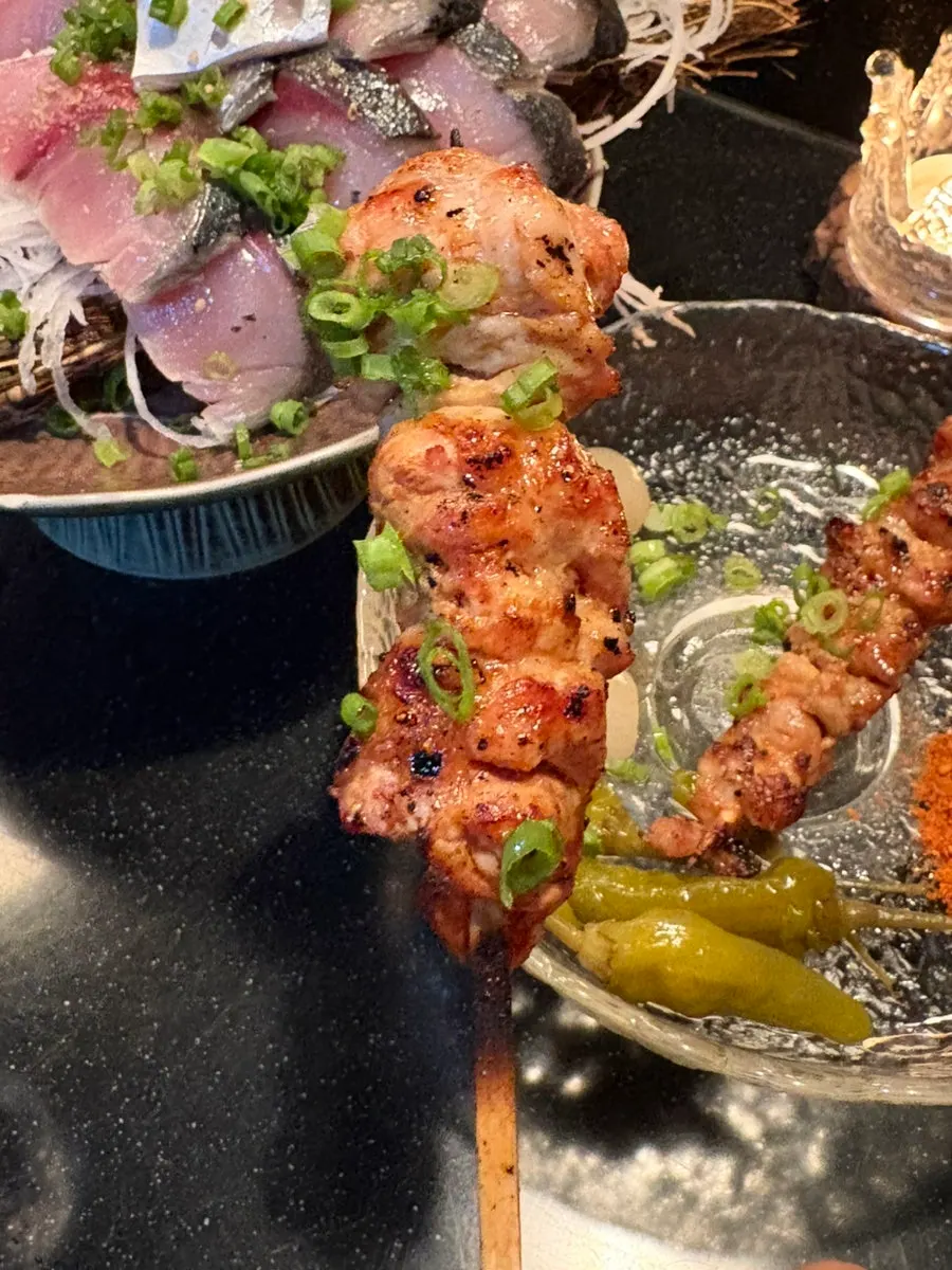 Two kinds of skewers — skirt steak and shoulder
