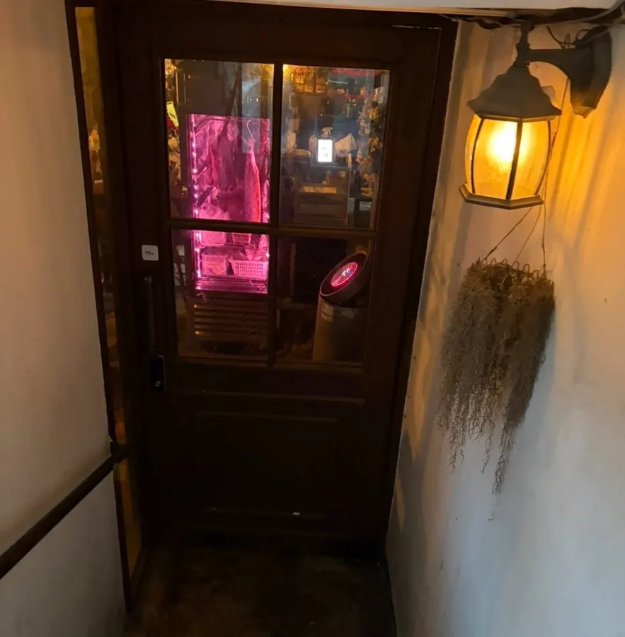 Kuroiya's sign and the stairs down to the basement