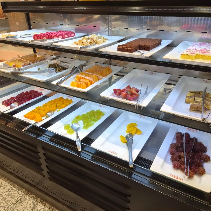 Dessert corner with bread, fruit, and jelly