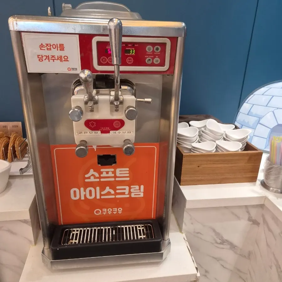Waffle maker at the dessert corner