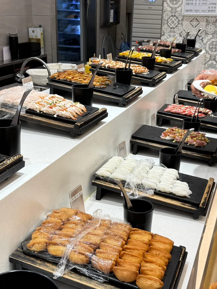A plate of sushi brought back to the table