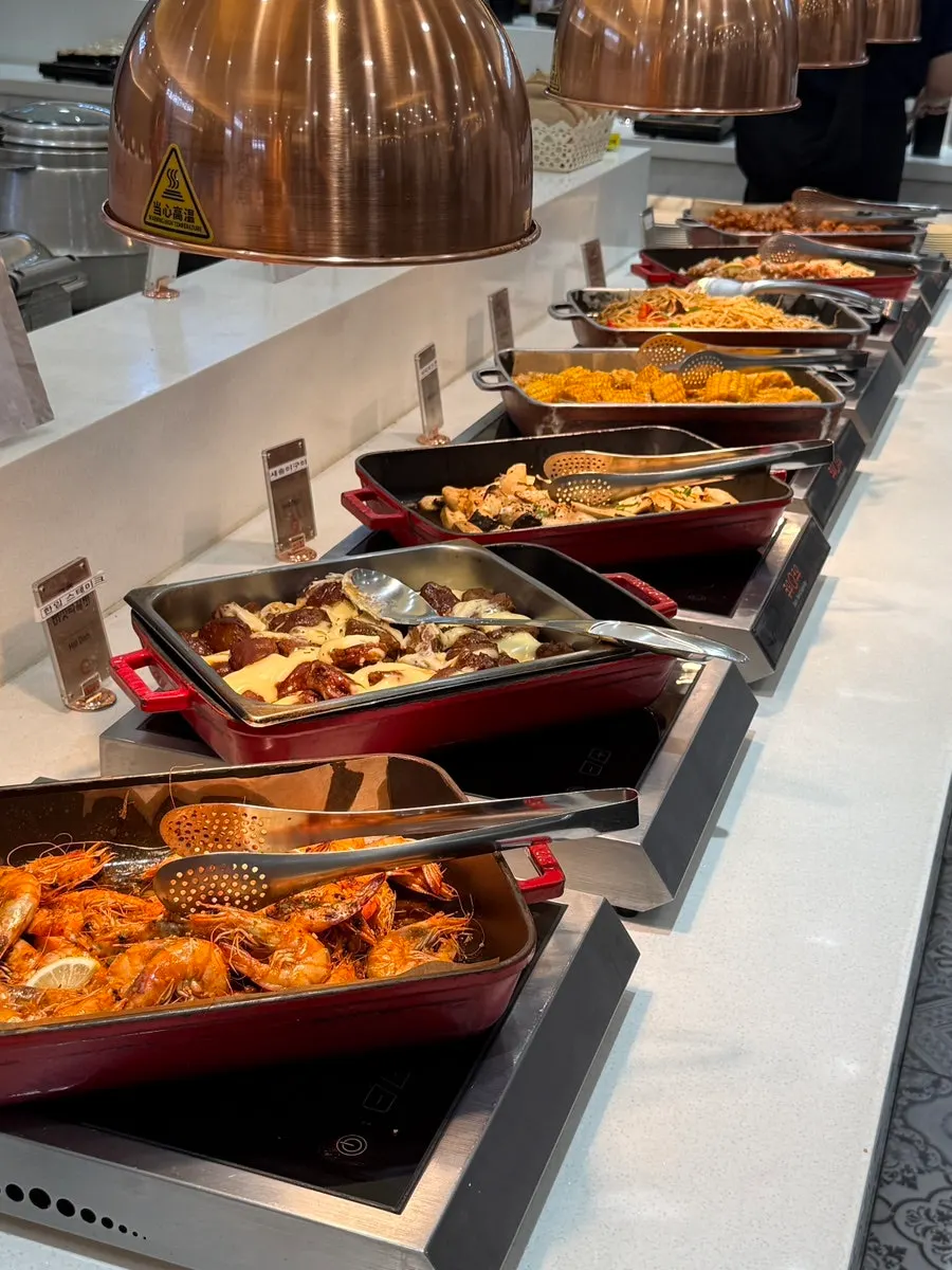A plate of seafood from the buffet