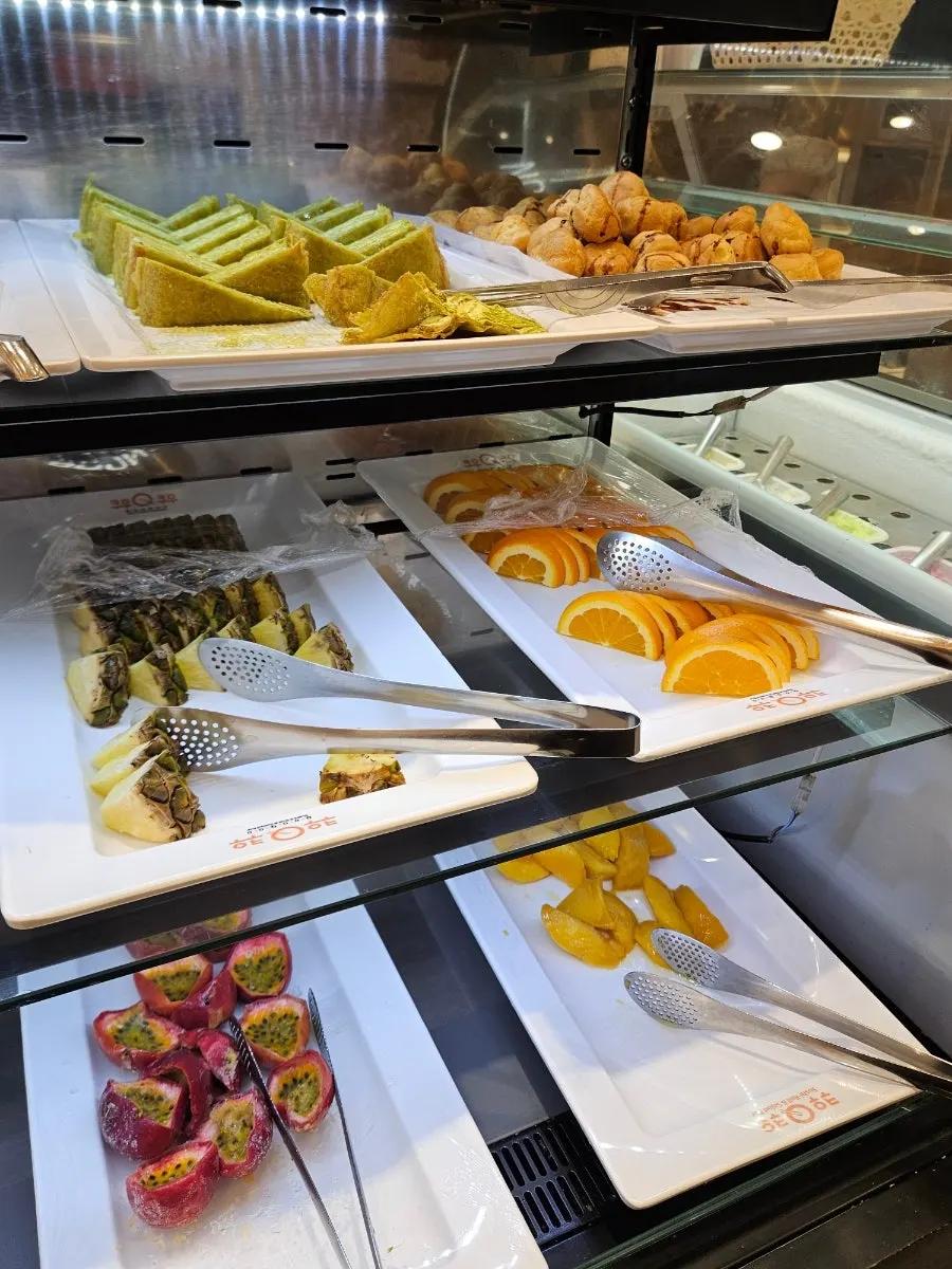 Dessert display with pies and marshmallows