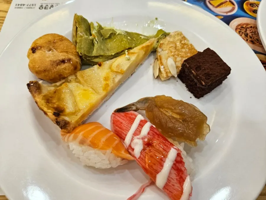 Plate of soy-marinated LA galbi and kebab
