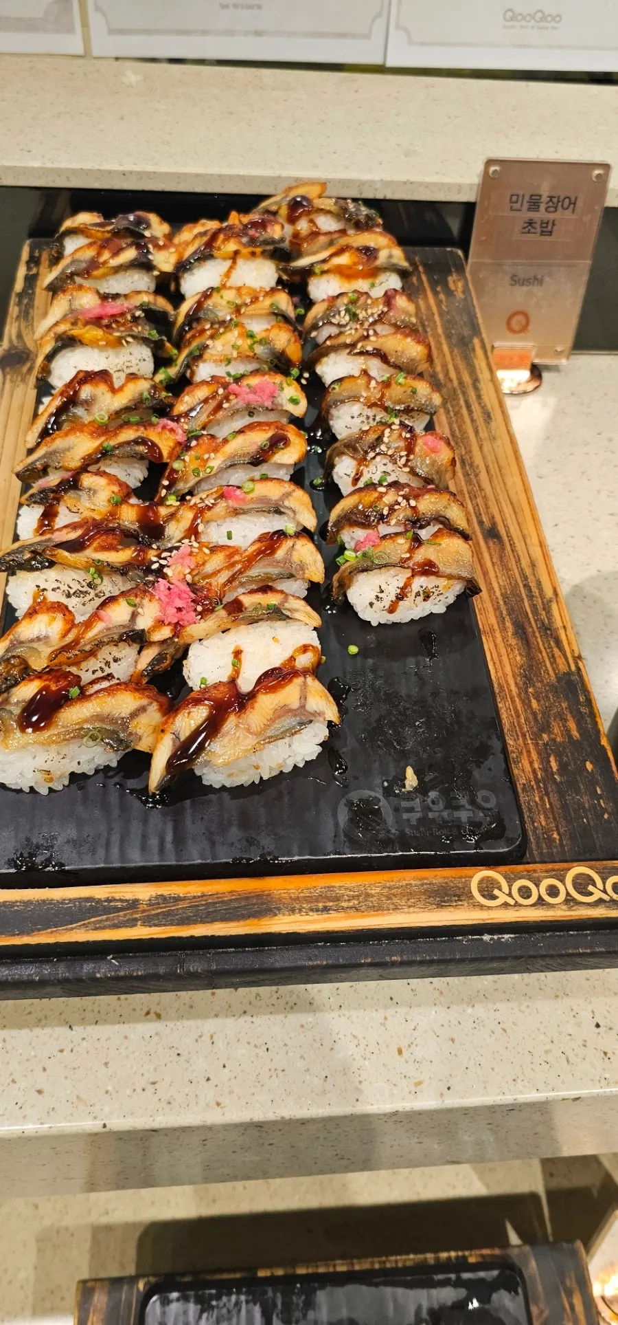 Seafood dishes chosen from the buffet corner