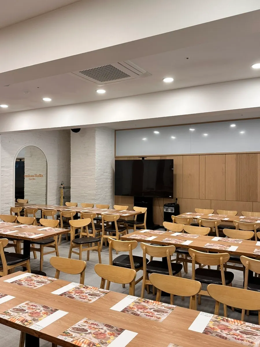Inside the group room equipped with a mic and monitor
