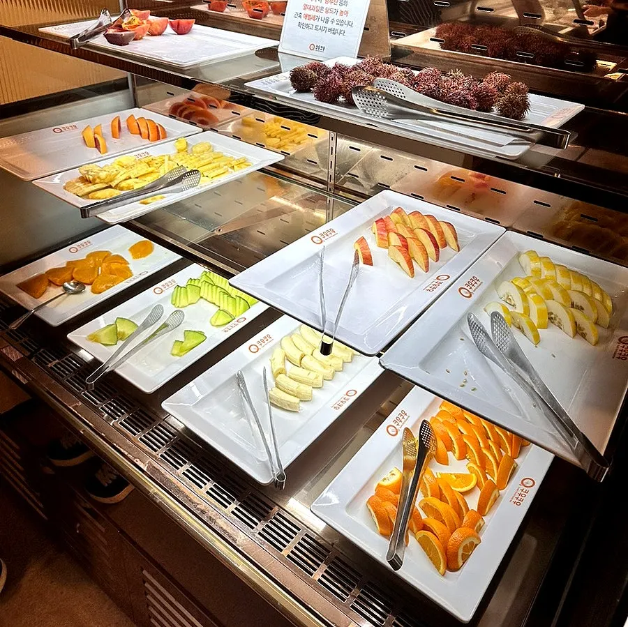 Fruit and dessert corner with watermelon