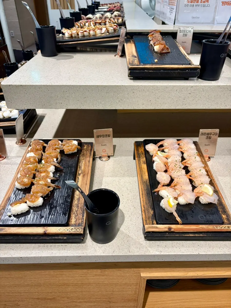 Plate with salmon sashimi and sushi