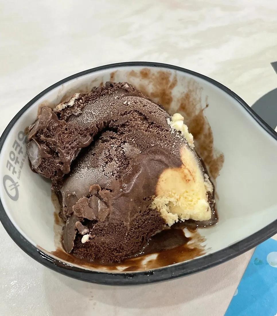 A dessert plate from the cake corner