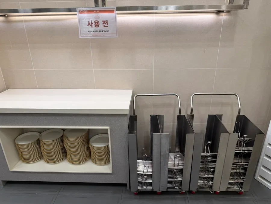 A neatly maintained grill station