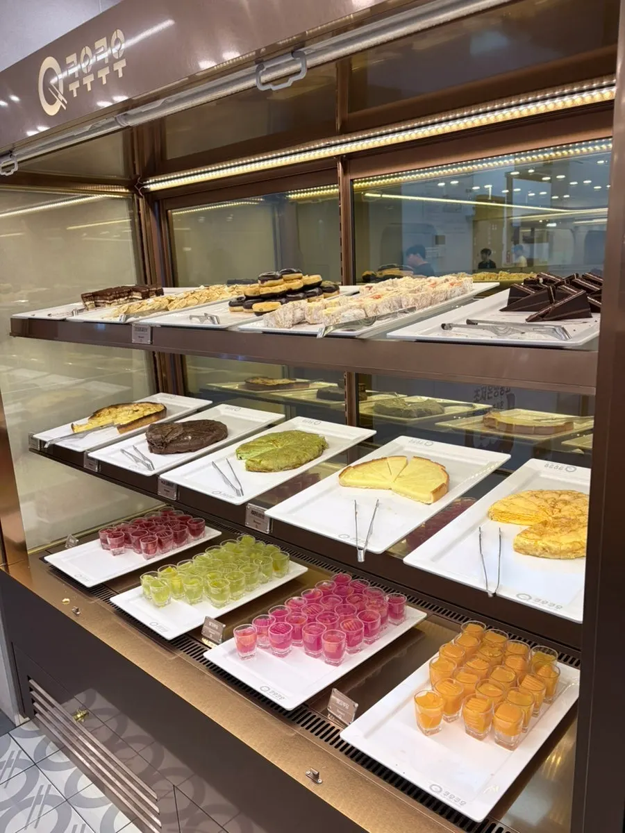 Bakery corner with cake and donuts