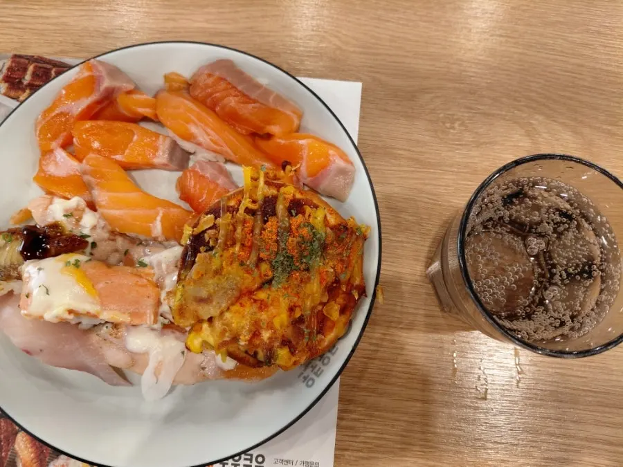 Plate of newly launched raw salmon sashimi