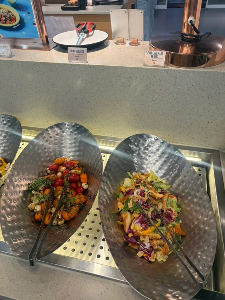 Side dish corner with sweet pumpkin salad