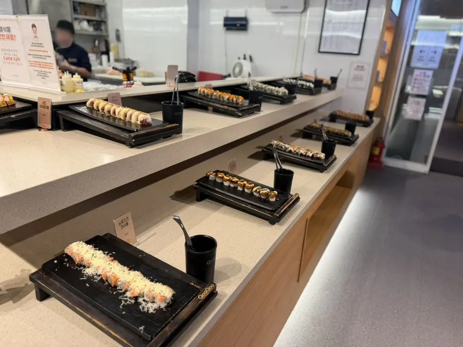 Sushi display corner at Kuu Kuu Nowon Branch
