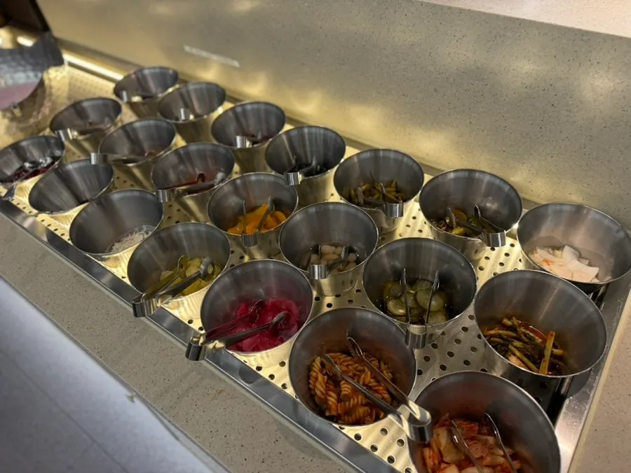 Buffet food plates on the table