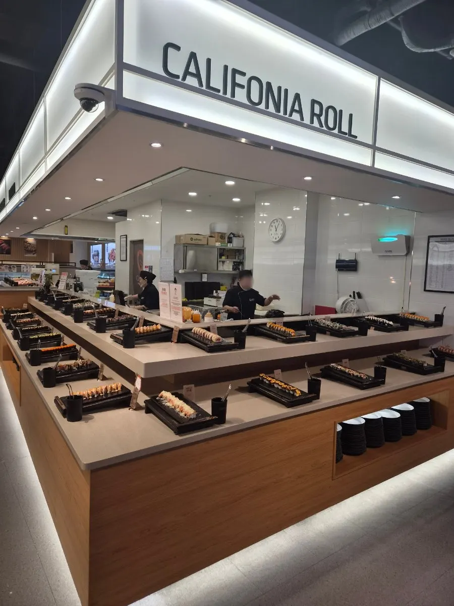 Sushi and California roll corner at Kuu Kuu Nowon Branch