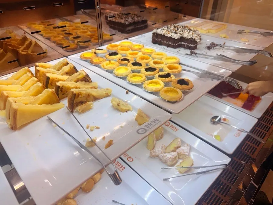 Dessert corner with ice cream and fruit