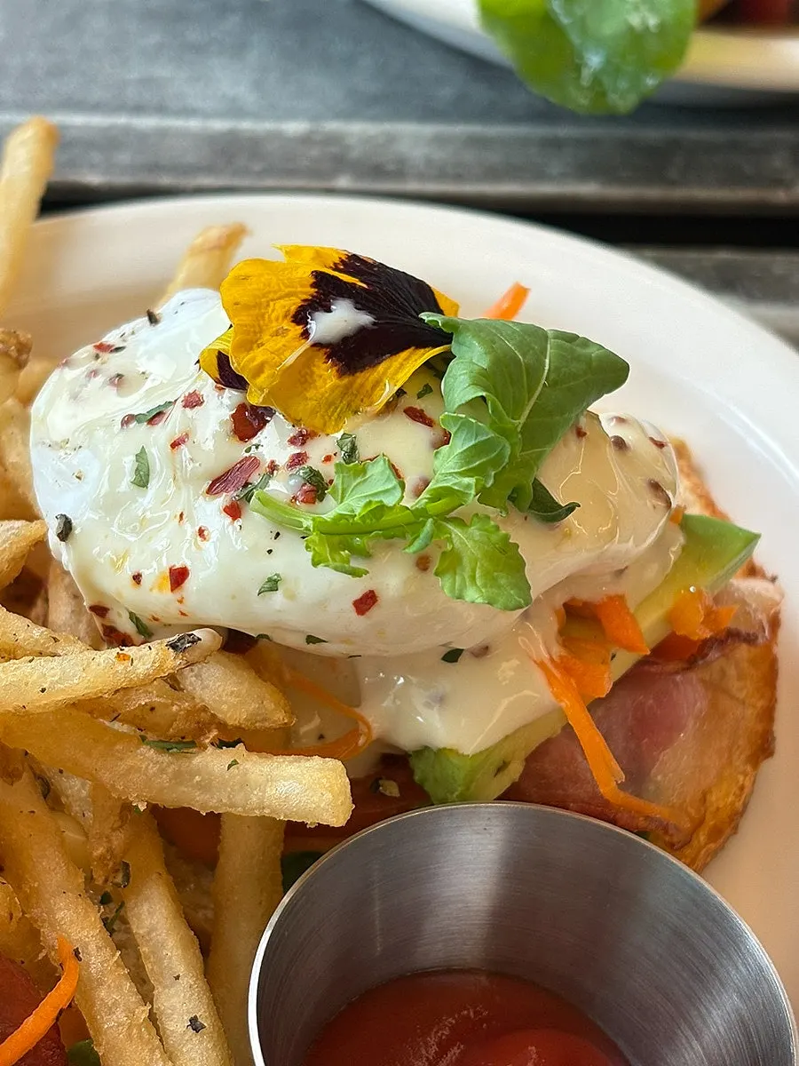 Que Sera's truffle BLT open sandwich plate