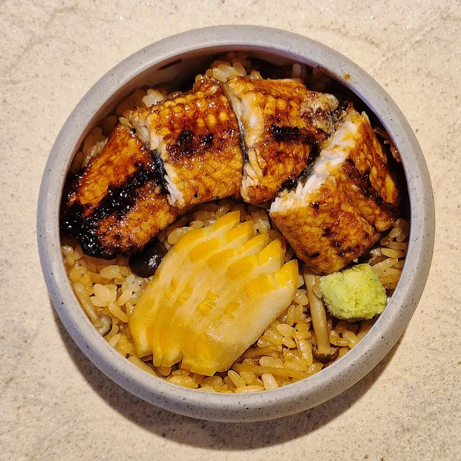 Eel donburi glazed with tare sauce