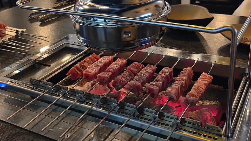Sixteen lamb skewers