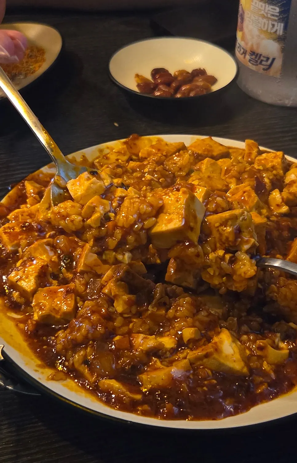 Mapo tofu rice bowl with soft, fluffy tofu