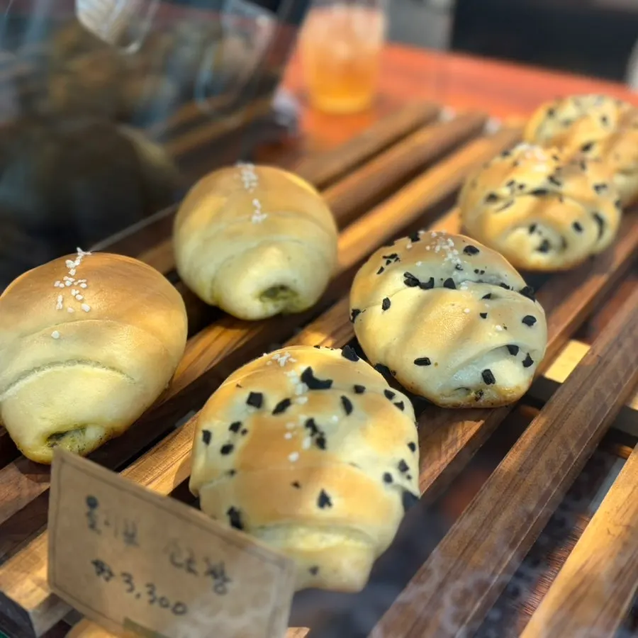 Various kinds of ciabatta on display