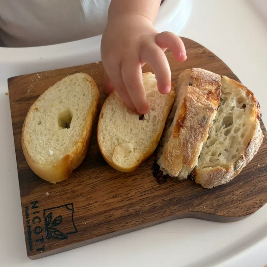 Salt bread with a bite taken out