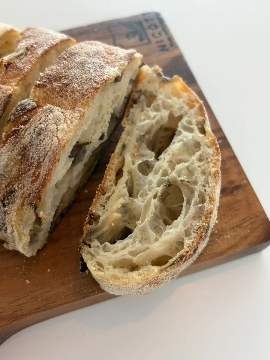 Salt bread and ciabatta on a plate