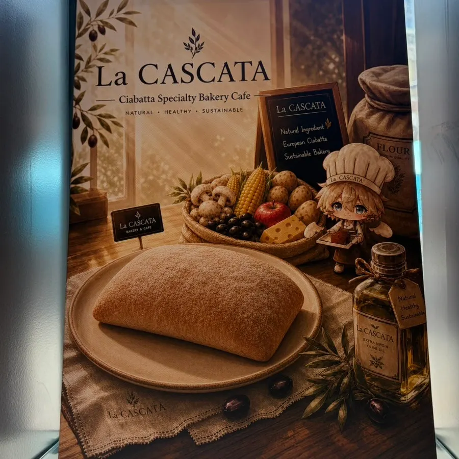 La Cascata bread spread out at home