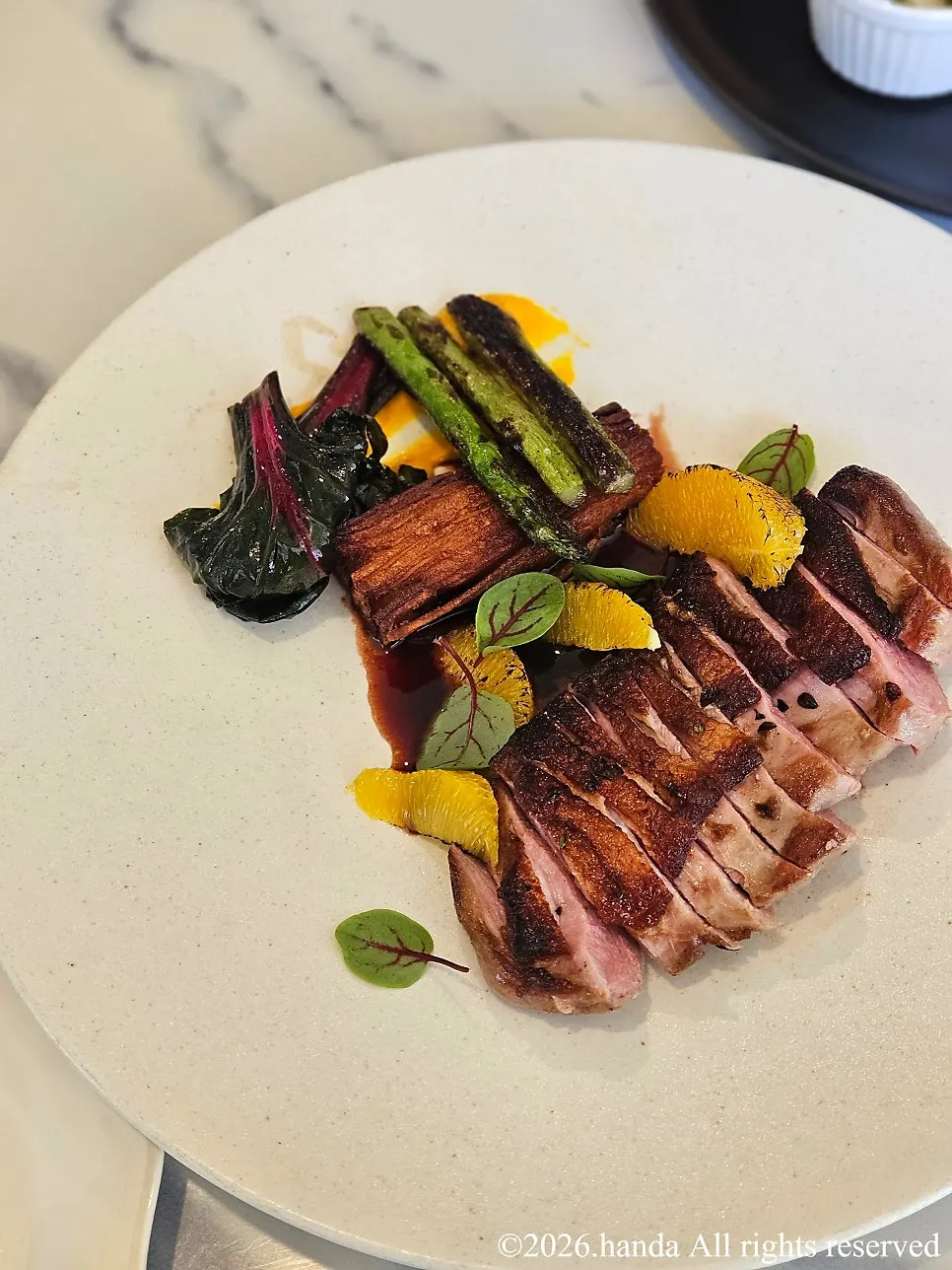 Main dish magret de canard, duck breast