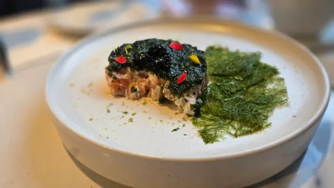 Salmon tartare plate at LA RUELLE