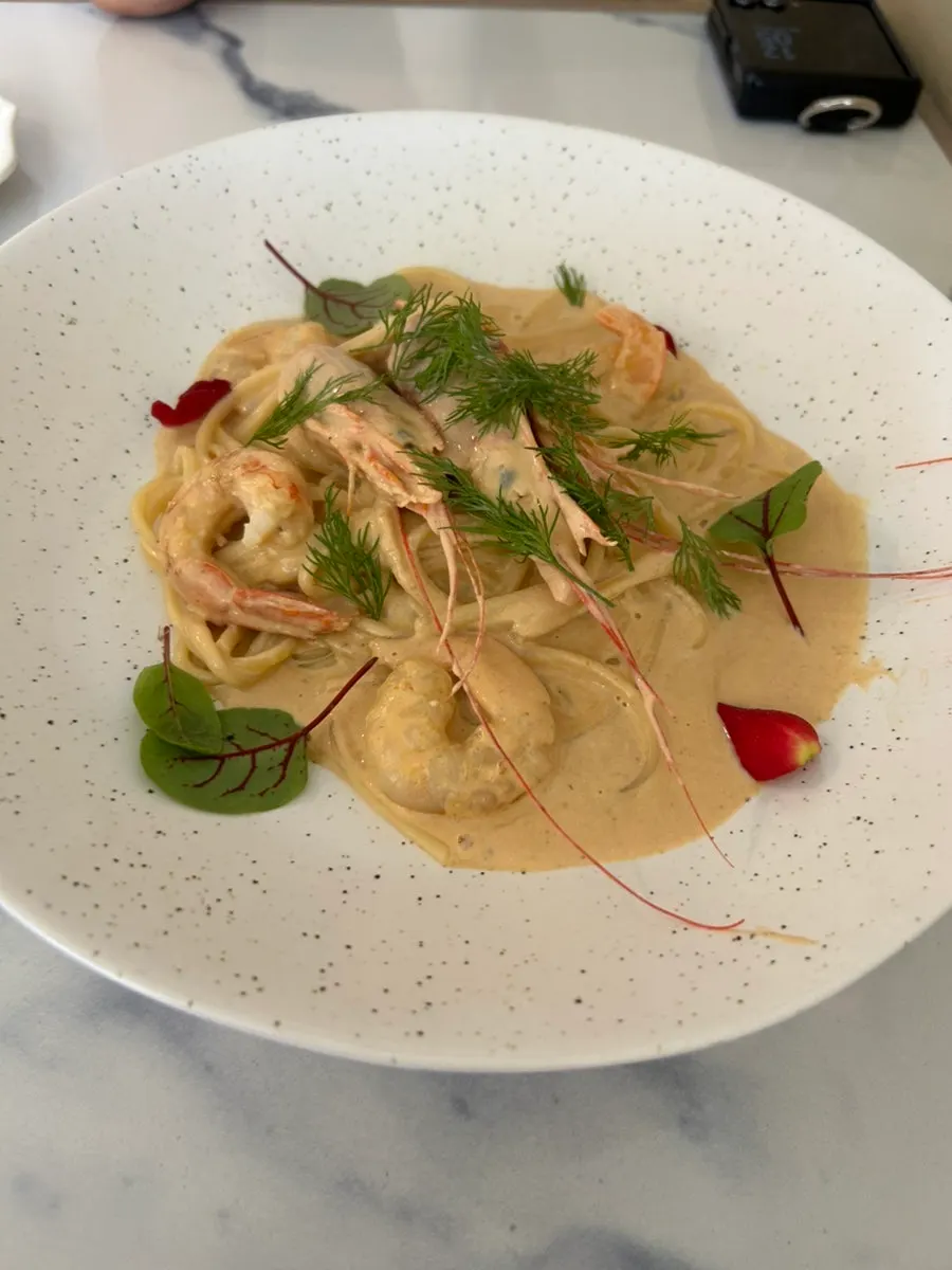 A plate of LA RUELLE's bisque pasta