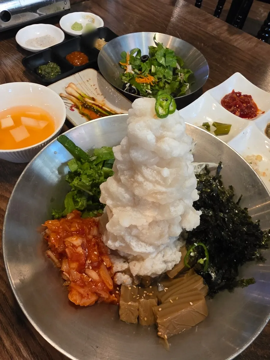 Icy acorn jelly soup piled high with slush at Raviok