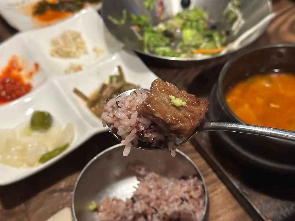 3일 숙성 양념이 배어든 꽃갈비 한 점