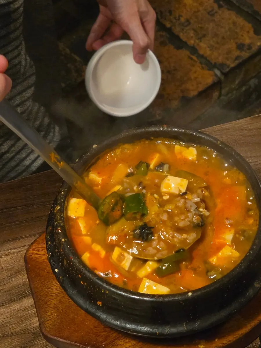 Doenjang rice with mud snails