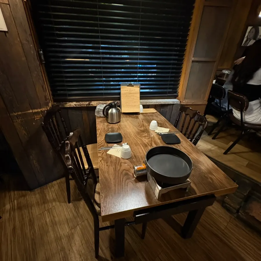 Window-side table at Raviok assigned for the reservation