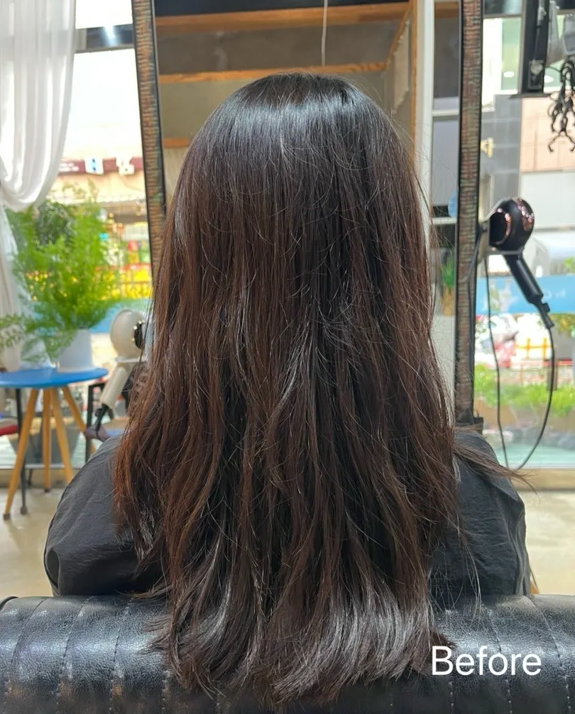 염색과 커트 전후 비교 사진