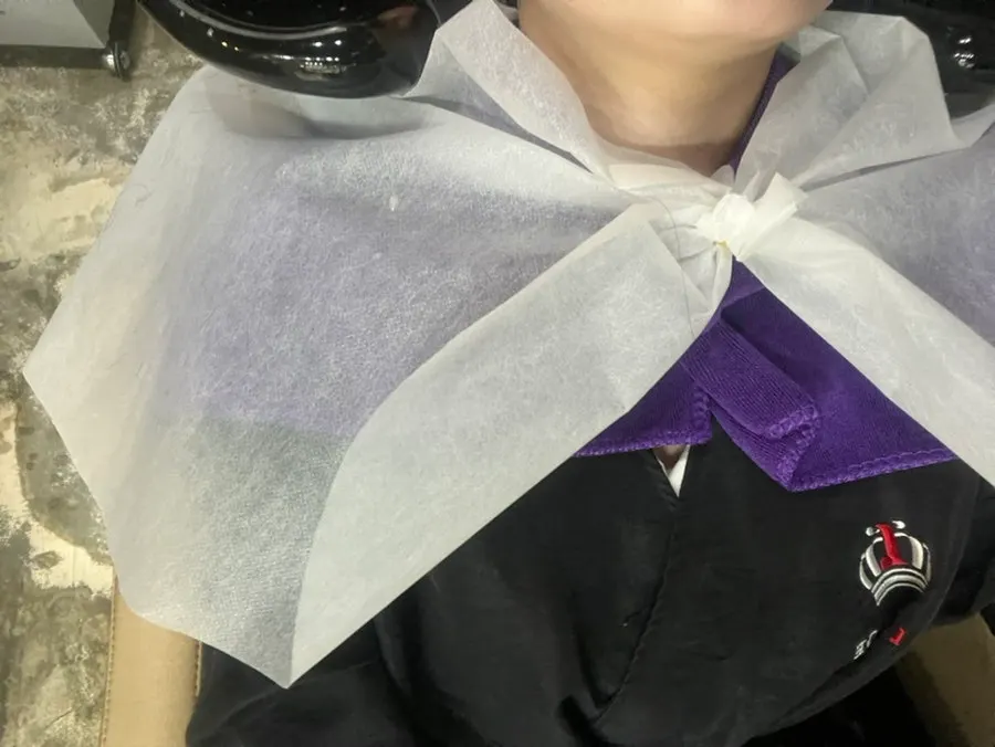 염색 준비 중인 시술 자리