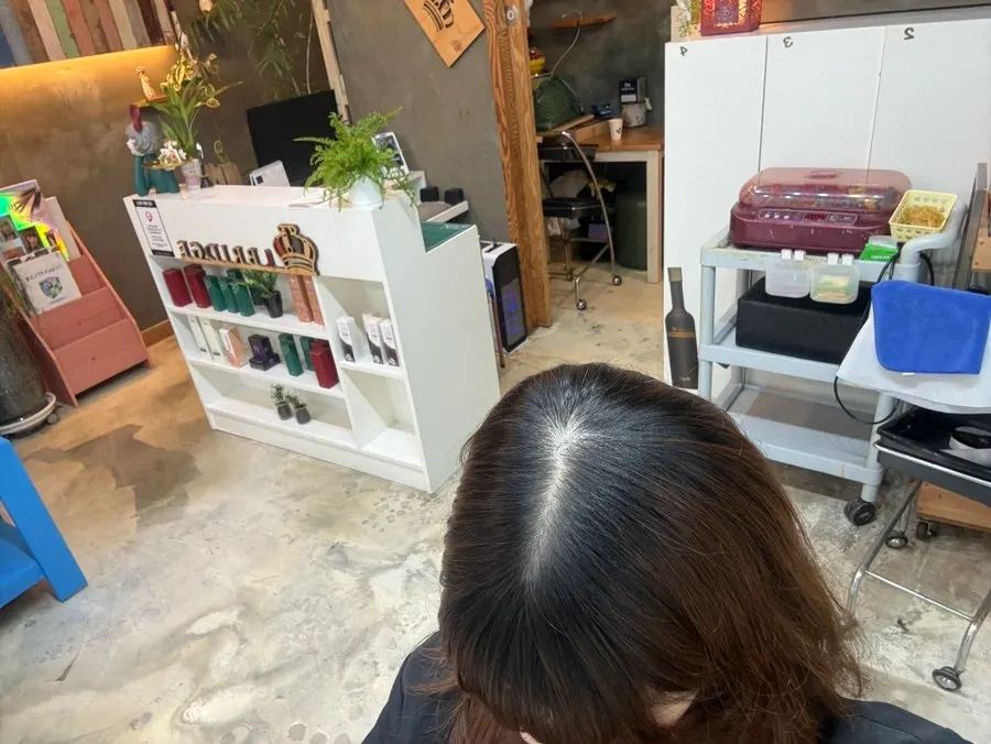 Before-and-after comparison of the root touch-up