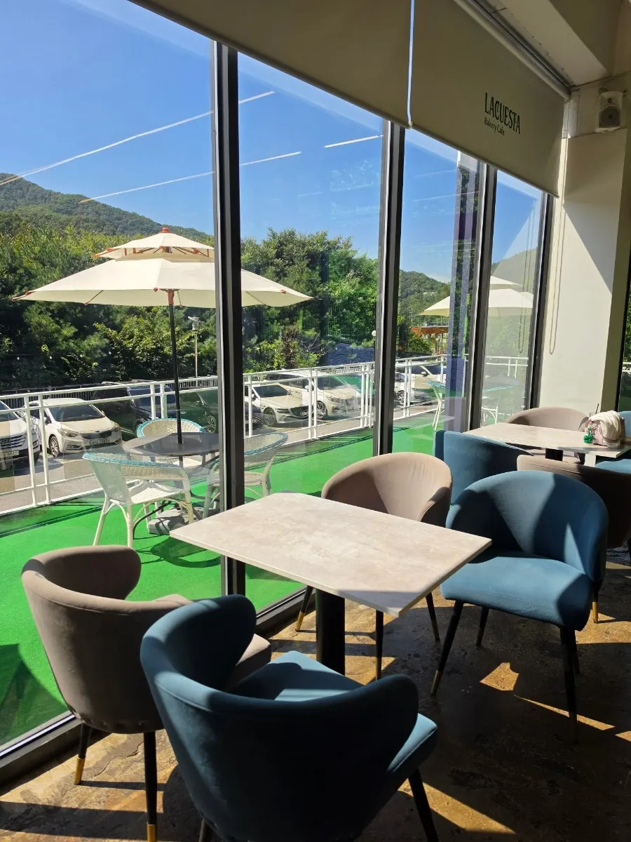 The outdoor view from the first-floor windows