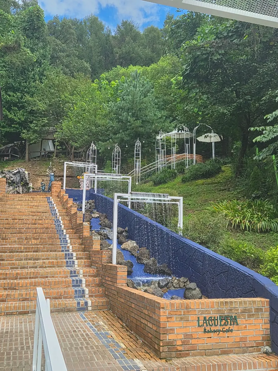 카운터에 진열된 매장에서 구운 빵