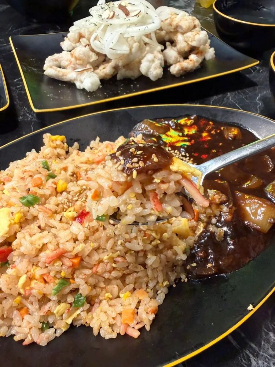 A spoonful of fluffy crab fried rice