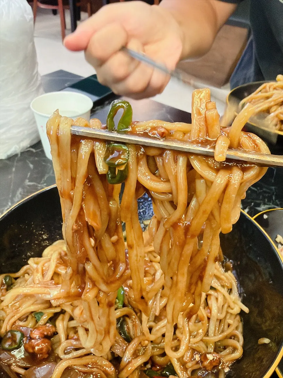 加了蔬菜和肉類的炸醬麵醬料