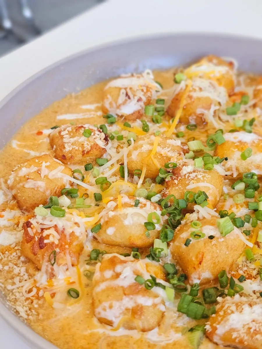 A plate of Monterey gochujang cream gnocchi