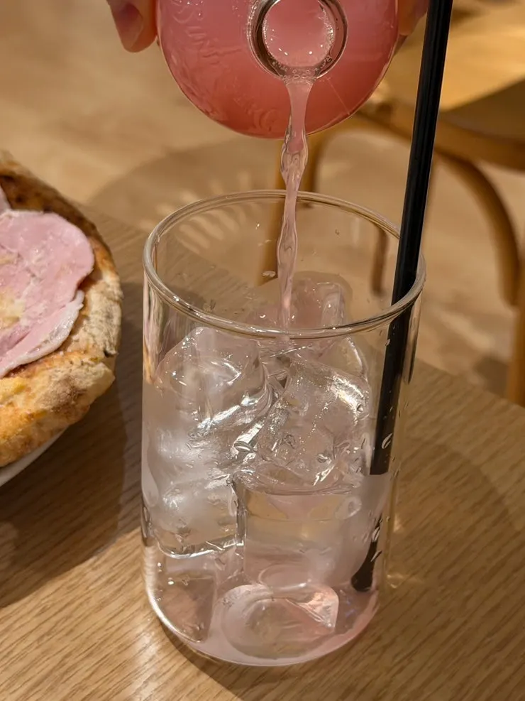Pink Bundaberg drink ordered as a palate cleanser