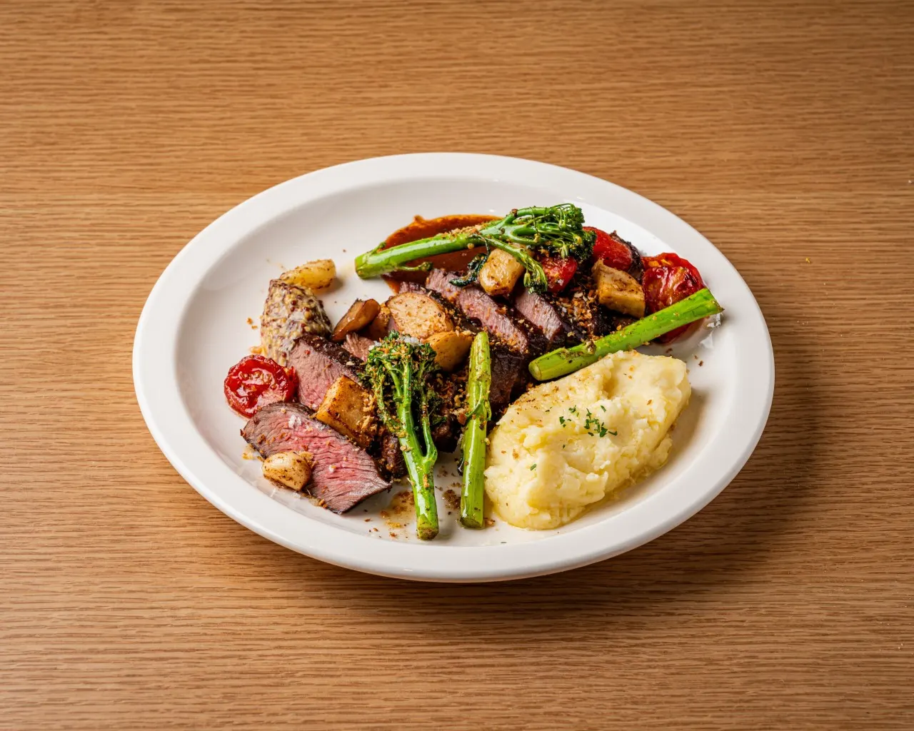 Menu introduction for the sous-vide flat iron steak