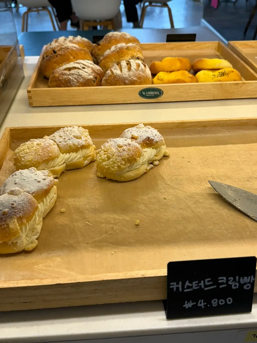 Bakery corner with various types of bread at La Cuesta