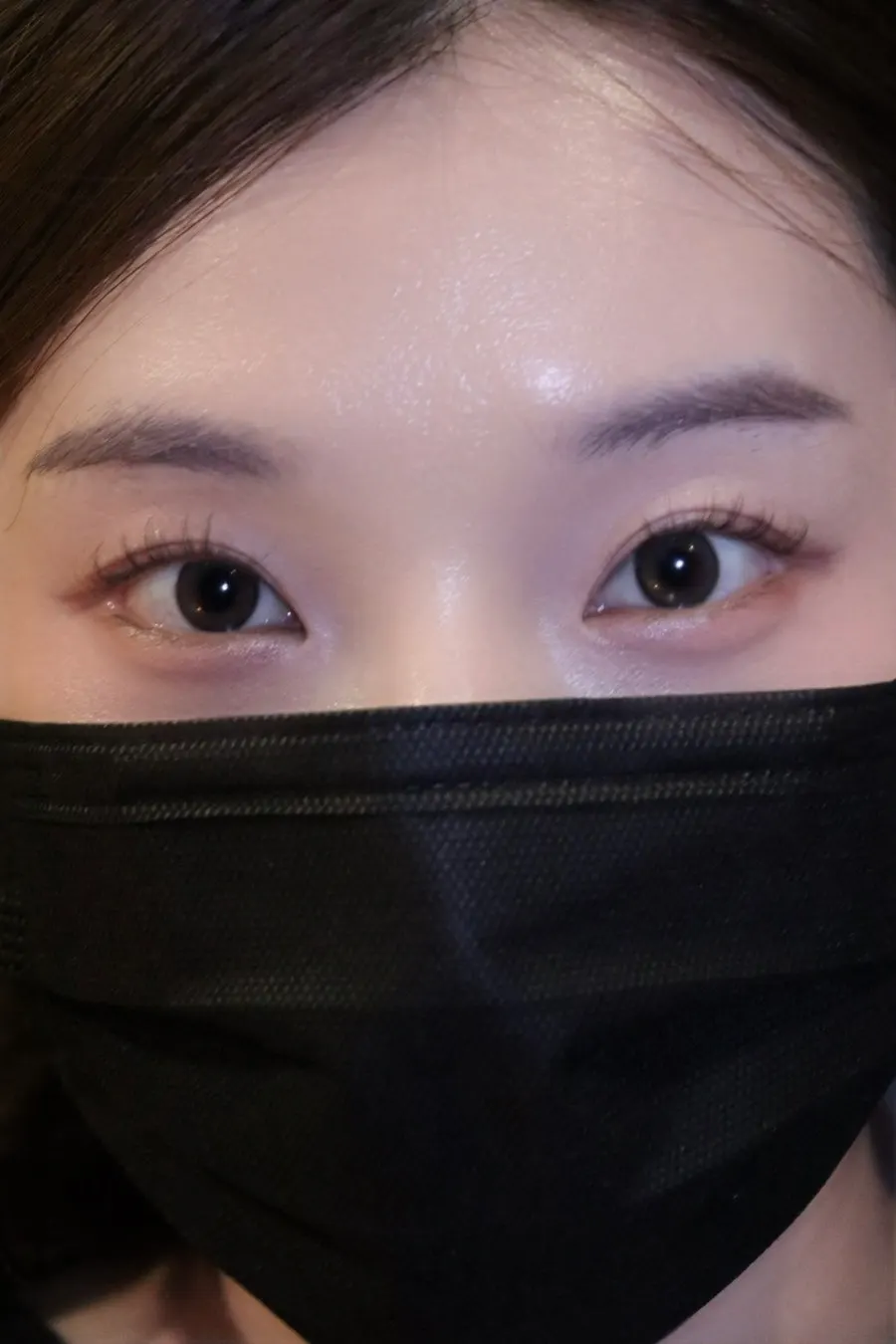 눈을 떴을 때 올라간 CC컬 속눈썹